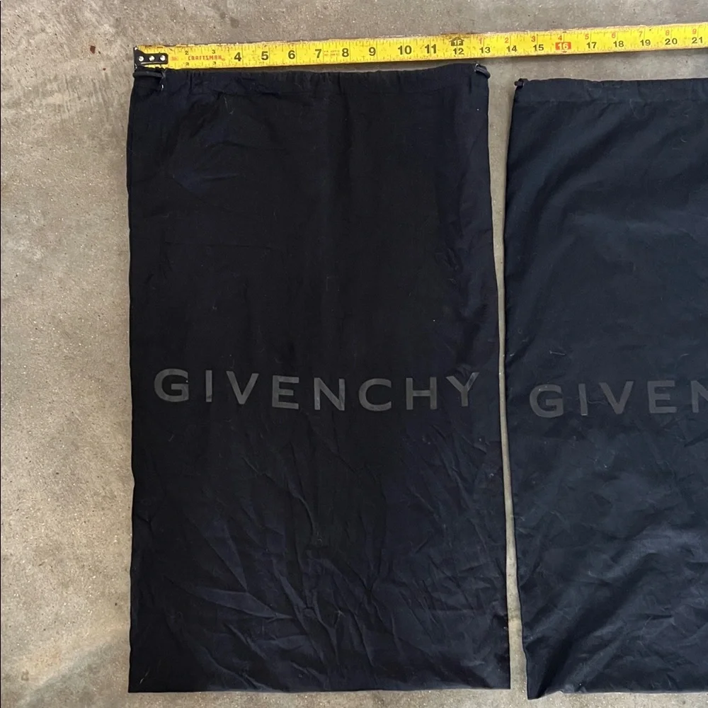 Authentic Givenchy Black Logo Drawstring Dust Bags, Set of 2